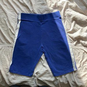 Royal Blue Side Striped Biker Shorts | Forever 21